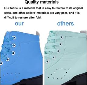 img 3 attached to 🎀 Beginner's PU Leather High-top Roller Skates for Women, Indoor Outdoor Double-Row Roller Skates, Shiny Unisex Roller Skates for Kids and Adults