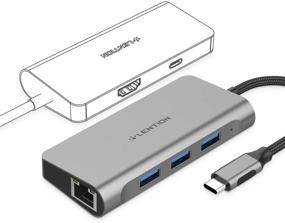 img 4 attached to LENTION USB C Hub with 4K HDMI, Gigabit Ethernet, 3 USB 3.0 & Type C Charging - 2021-2016 MacBook Pro, New Mac Air/Surface, Chromebook Compatible | Stable Driver Adapter (CB-C65, Space Gray)