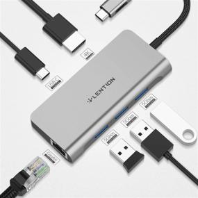 img 3 attached to LENTION USB C Hub with 4K HDMI, Gigabit Ethernet, 3 USB 3.0 & Type C Charging - 2021-2016 MacBook Pro, New Mac Air/Surface, Chromebook Compatible | Stable Driver Adapter (CB-C65, Space Gray)