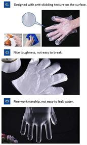 img 1 attached to 🧤 Lebonheurs Plastic Gloves Disposable - 200 Pcs for Safe Kitchen Cooking & Cleaning