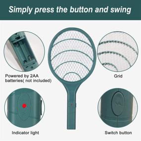 img 2 attached to 🦟 3000V Electric Bug Zapper Racket, Green Mosquito Fly Gnat Zapper for Home Indoor Outdoor Pest Control