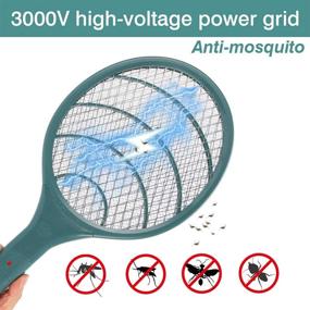 img 3 attached to 🦟 3000V Electric Bug Zapper Racket, Green Mosquito Fly Gnat Zapper for Home Indoor Outdoor Pest Control