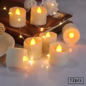 img 1 attached to 🕯️ Удобно управляемые свечи-светодиодки: 12 штук свечей для чая с пультом дистанционного управления для домашнего декора, Рождества, свадеб и торжеств