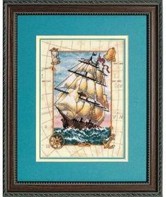 img 1 attached to Dimensions Gold Collection Voyage At Sea Counted Cross Stitch Kit, 18 Count Ivory Aida, 5'' x 7''