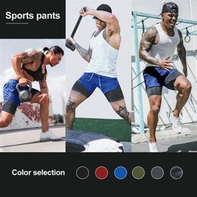 img 2 attached to 🩳 Versatile and Stylish AUTIWITUA Men's 2-in-1 Workout Running Shorts: Ideal Athletic Gym and Yoga Sports Shorts with Pockets