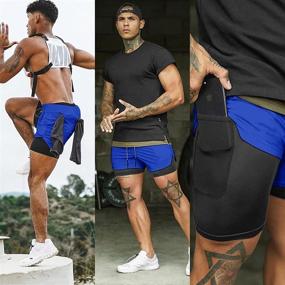 img 1 attached to 🩳 Versatile and Stylish AUTIWITUA Men's 2-in-1 Workout Running Shorts: Ideal Athletic Gym and Yoga Sports Shorts with Pockets