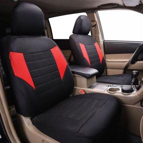 img 3 attached to 🚗 CAR PASS 6PCS Super Universal Fit Front Car Seat Covers Set Package - Black/Gray, Airbag Compatible with Composite Sponge Interior