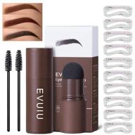 💁 evuiu eyebrow stamp stencil kit - ultimate brow shaping kit with 10 styles of waterproof eyebrow stencils in dark brown - easy one step brow stamp solution logo