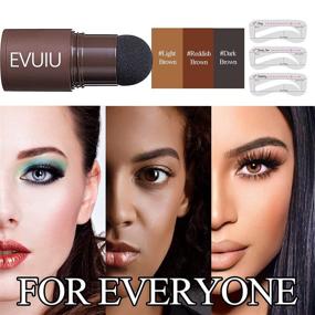 img 3 attached to 💁 EVUIU Eyebrow Stamp Stencil Kit - Ultimate Brow Shaping Kit with 10 Styles of Waterproof Eyebrow Stencils in Dark Brown - Easy One Step Brow Stamp Solution