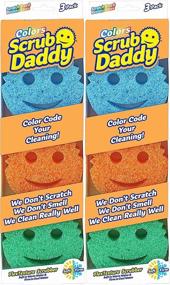 img 4 attached to Scrub Daddy Sponge Set: Scratch-Free Scrubbers for Dishes and Home - Deep Cleaning, Multi-use - 6 Pack - Odor Resistant - Dishwasher Safe - Soft in Warm Water, Firm in Cold