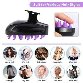 img 3 attached to Silicone Bristle Scalp Massager and Shampoo Brush for Wet/Dry Hair – Cleanse Hair, Reduce Dandruff, Massage Scalp, Promote Growth