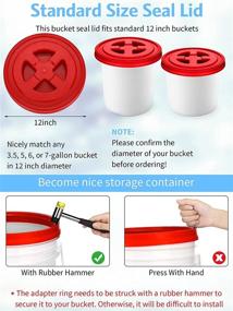 img 3 attached to Chunful 3 Pieces 5 Gallon Screw Top Lids Bucket Seal Lid Leak Proof For Plastic Bucket Compatible With Gamma (Red