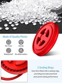 img 2 attached to Chunful 3 Pieces 5 Gallon Screw Top Lids Bucket Seal Lid Leak Proof For Plastic Bucket Compatible With Gamma (Red