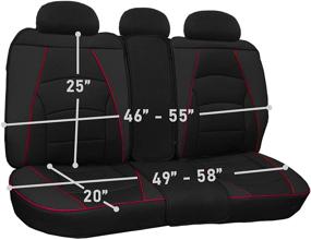 img 1 attached to FH Group Ultra Comfort Leatherette Rear Seat Cushions, Airbag Compatible - Solid Black Bench (PU205013SOLIDBLACK)