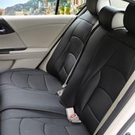fh group ultra comfort leatherette rear seat cushions, airbag compatible - solid black bench (pu205013solidblack) logo