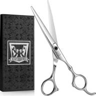 💇 premium 6.5inch silver hair scissors for professional home haircuts - razor-sharp blades, stainless steel design - ideal for men & women logo