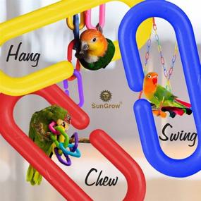 img 2 attached to SunGrow Plastic Chain Links, 1.4” x 0.5”, 6 Vibrant Colors, Interchangeable C-Clip Hooks, Pack of 100