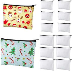 img 4 attached to 👜 Versatile DIY Heat Transfer Makeup Bags: 12-Piece Sublimation Blanks in Multiple Sizes