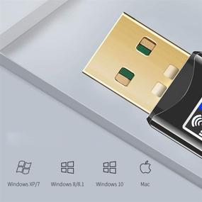 img 3 attached to 📶 High Gain Dual Band USB WiFi Adapter - 600Mbps Mini Network Dongle, No CD Driver Needed with Antenna for PC Laptop, Windows XP/Vista/7/8/10 Mac OS 10.6-10.15.3 Support