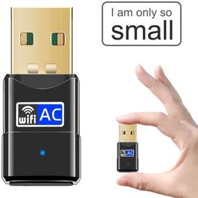 img 1 attached to 📶 High Gain Dual Band USB WiFi Adapter - 600Mbps Mini Network Dongle, No CD Driver Needed with Antenna for PC Laptop, Windows XP/Vista/7/8/10 Mac OS 10.6-10.15.3 Support