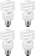 💡 energy-saving compact fluorescent light bulb, t2 spiral cfl, soft white 2700k, 13w (60 watt equivalent), 900 lumens, e26 medium base, 120v, ul listed - pack of 4 логотип