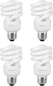 img 4 attached to 💡 Energy-Saving Compact Fluorescent Light Bulb, T2 Spiral CFL, Soft White 2700k, 13W (60 Watt Equivalent), 900 Lumens, E26 Medium Base, 120V, UL Listed - Pack of 4