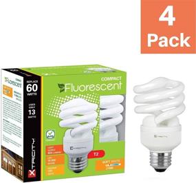 img 3 attached to 💡 Energy-Saving Compact Fluorescent Light Bulb, T2 Spiral CFL, Soft White 2700k, 13W (60 Watt Equivalent), 900 Lumens, E26 Medium Base, 120V, UL Listed - Pack of 4