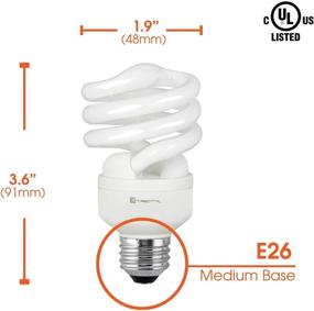 img 1 attached to 💡 Energy-Saving Compact Fluorescent Light Bulb, T2 Spiral CFL, Soft White 2700k, 13W (60 Watt Equivalent), 900 Lumens, E26 Medium Base, 120V, UL Listed - Pack of 4