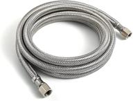 🚰 6-foot premium braided stainless steel ice maker water supply hose - universal 1/4-inch x 1/4-inch comp connection, upc certified логотип