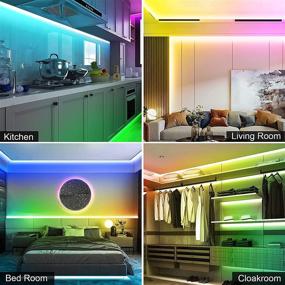 img 1 attached to 🌈 VISDOLL RGB LED Strip Lights for Bedroom, 16.4ft Smart Programmable WS2812B Dream Color Pixels, Individually Addressable Bluetooth Tape Light with App Control, Music Sync and USB Powered