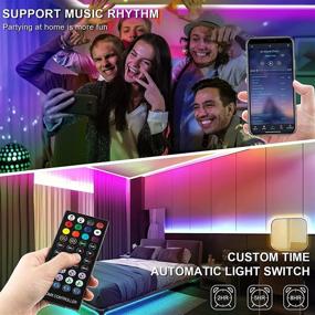 img 2 attached to 🌈 VISDOLL RGB LED Strip Lights for Bedroom, 16.4ft Smart Programmable WS2812B Dream Color Pixels, Individually Addressable Bluetooth Tape Light with App Control, Music Sync and USB Powered