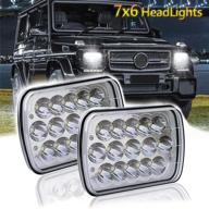 🚙 ledmircy 5x7 фары на светодиодах: прямоугольные фары, одобренные департаментом транспорта, для джипа cherokee внедорожный грузовик - герметичные головные фонари square 7x6 дюйма с высоким и низким светом (2 шт) логотип