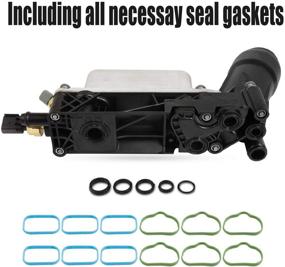 img 3 attached to 🔧 5184294AE Engine Oil Cooler Filter & Housing Adapter Gaskets Sensor Assembly - Compatible With 2011-2013 Chrysler 200 300, Dodge Charger, Challenger, Caravan, Durango, Jeep 3.6L V6