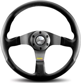 img 1 attached to 🚗 Enhance Your Driving Experience with MOMO TUN35BK0S Tuner Silver 350 mm Leather Steering Wheel