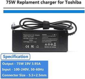 img 3 attached to 💻 19V 3.95A 75W Laptop Charger AC Adapter Power Supply for Toshiba Satellite C55 C55D C55T C55DT C55-A C55-B C55-C C50 C75 C75D C655 L655 L755 L755D L775 C850 C855 Compatible with PA3822U-1ACA PA3917U-1ACA PA3714U-1ACA