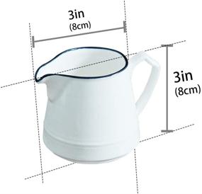 img 2 attached to LIONWEI LIONWELI Ceramic White Creamer: Sleek and Stylish addition to your tableware collection