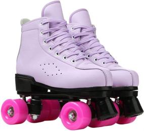 img 3 attached to 👟 XUDREZ Leather Roller Skates: Unisex High-Top Shoes with Classic Double-Row Design - Premium Roller Skates for Women and Men