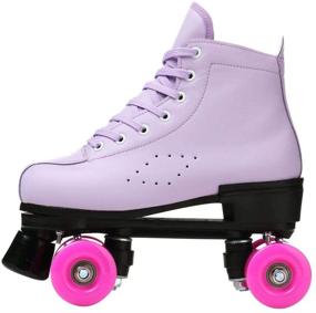 img 1 attached to 👟 XUDREZ Leather Roller Skates: Unisex High-Top Shoes with Classic Double-Row Design - Premium Roller Skates for Women and Men