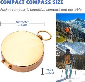 img 3 attached to Posinly Metal Pocket Compass for Kids - Camping Survival Compass for Hiking, Camping, Hunting, and Outdoor Military Navigation