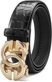 img 4 attached to Genuine Leather Fashion Black Ratchet Men's Accessories and Belts