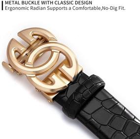 img 3 attached to Genuine Leather Fashion Black Ratchet Men's Accessories and Belts