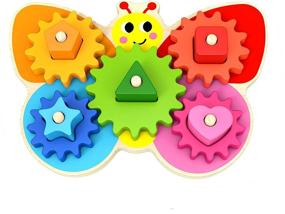 img 3 attached to 🧩 Montessori Wooden Toys for 2 Year Old Girls and Boys - Toddler Puzzles Shape Sorting Matching Gear Game - Educational Toys Age 2-3 - Develops Fine Motor Skills and Sensory Awareness - Toddler Sensory Toys for Better Learning