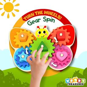img 2 attached to 🧩 Montessori Wooden Toys for 2 Year Old Girls and Boys - Toddler Puzzles Shape Sorting Matching Gear Game - Educational Toys Age 2-3 - Develops Fine Motor Skills and Sensory Awareness - Toddler Sensory Toys for Better Learning