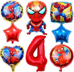 img 1 attached to Superhero Spider Balloons Bouquet Birthday