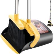 🪹 55.5" long handle broom and dustpan set - heavy duty cleaning for indoor and outdoor use - household upright combo for sweeping floors, office, lobby, and garden logo