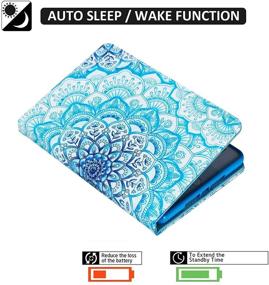 img 1 attached to iPad Mini Case, CIAOYE PU Leather Smart Auto Wake/Sleep Cover with 🌸 Pencil Holder Standing Protective Case for iPad Mini 7.9 inch - Blue Floral Design