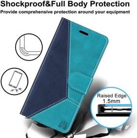 img 1 attached to 🔷 Premium Caislean Galaxy Z Fold 3 Wallet Case | RFID Blocking, Card Holder Slots, Luxury PU Leather, Magnetic Closure | Blue