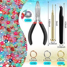 img 2 attached to Vibrant 603-Piece Dangle Nail Charms Set with Nail Piercing Tool: Perfect for Tips Decoration, Jewelry Making, and Pierced Nail Art Supplies