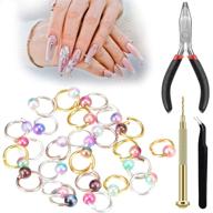 vibrant 603-piece dangle nail charms set with nail piercing tool: perfect for tips decoration, jewelry making, and pierced nail art supplies logo