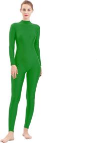 img 1 attached to High-Neck Zippered Full Body Leotard Unitard for Dancewear - Unisex by Gaibest Adult